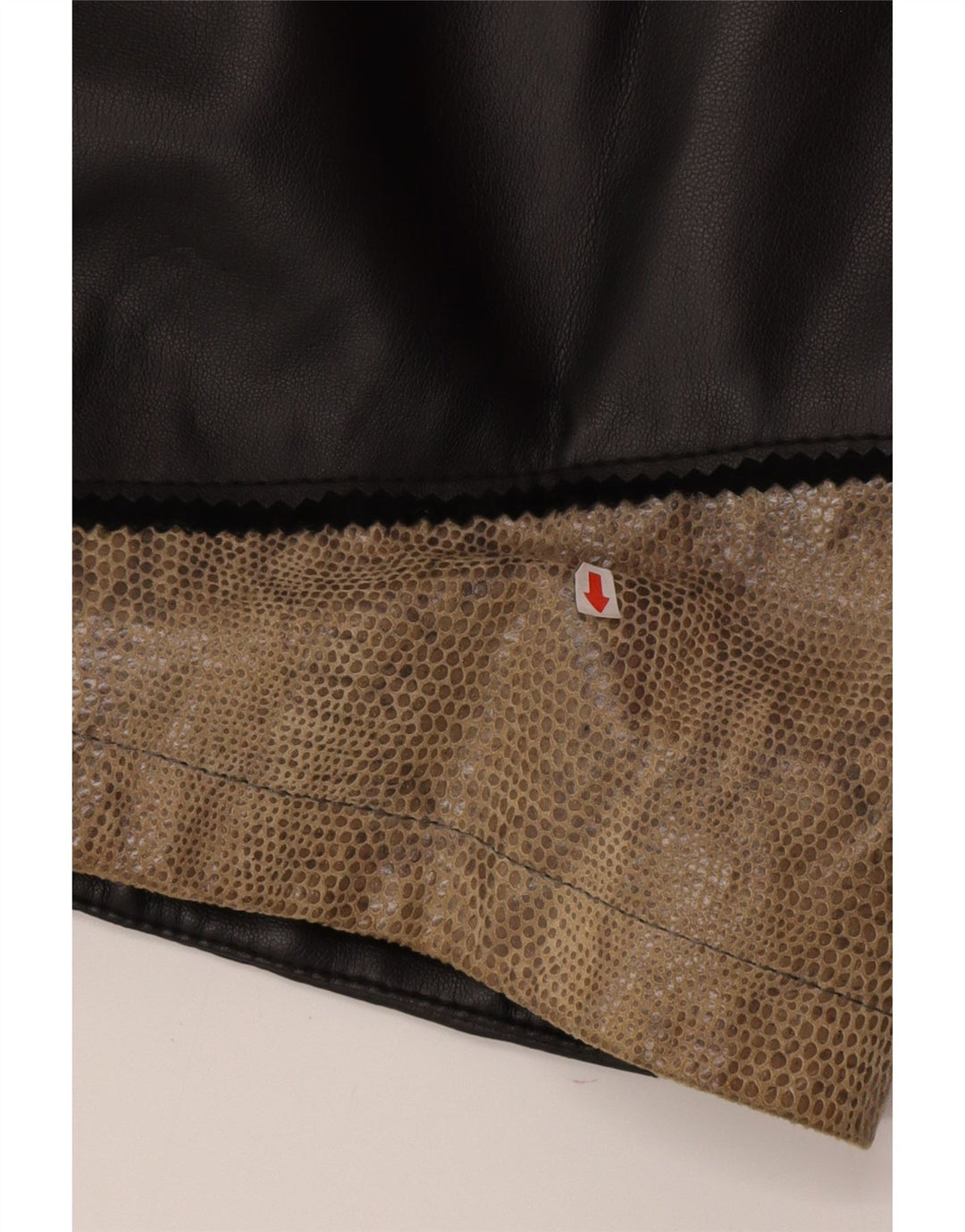 Linea Damen Lederjacke EU 46/48 2XL Schwarzes Colourblock-Leder