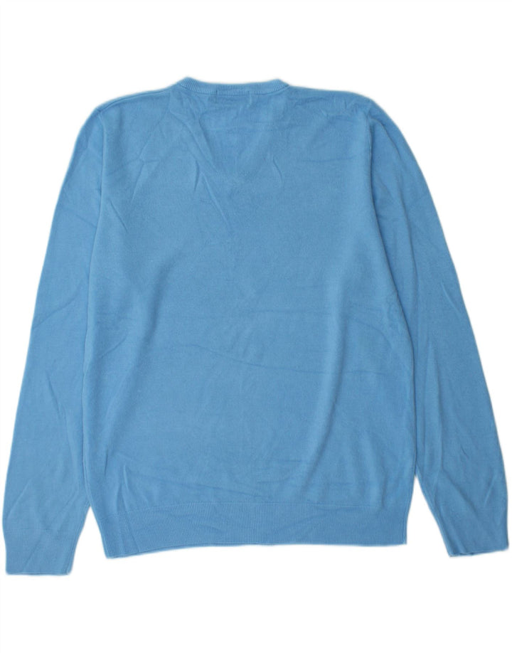 Marks & Spencer Herren-Pullover mit V-Ausschnitt, groß, Acryl, Blau