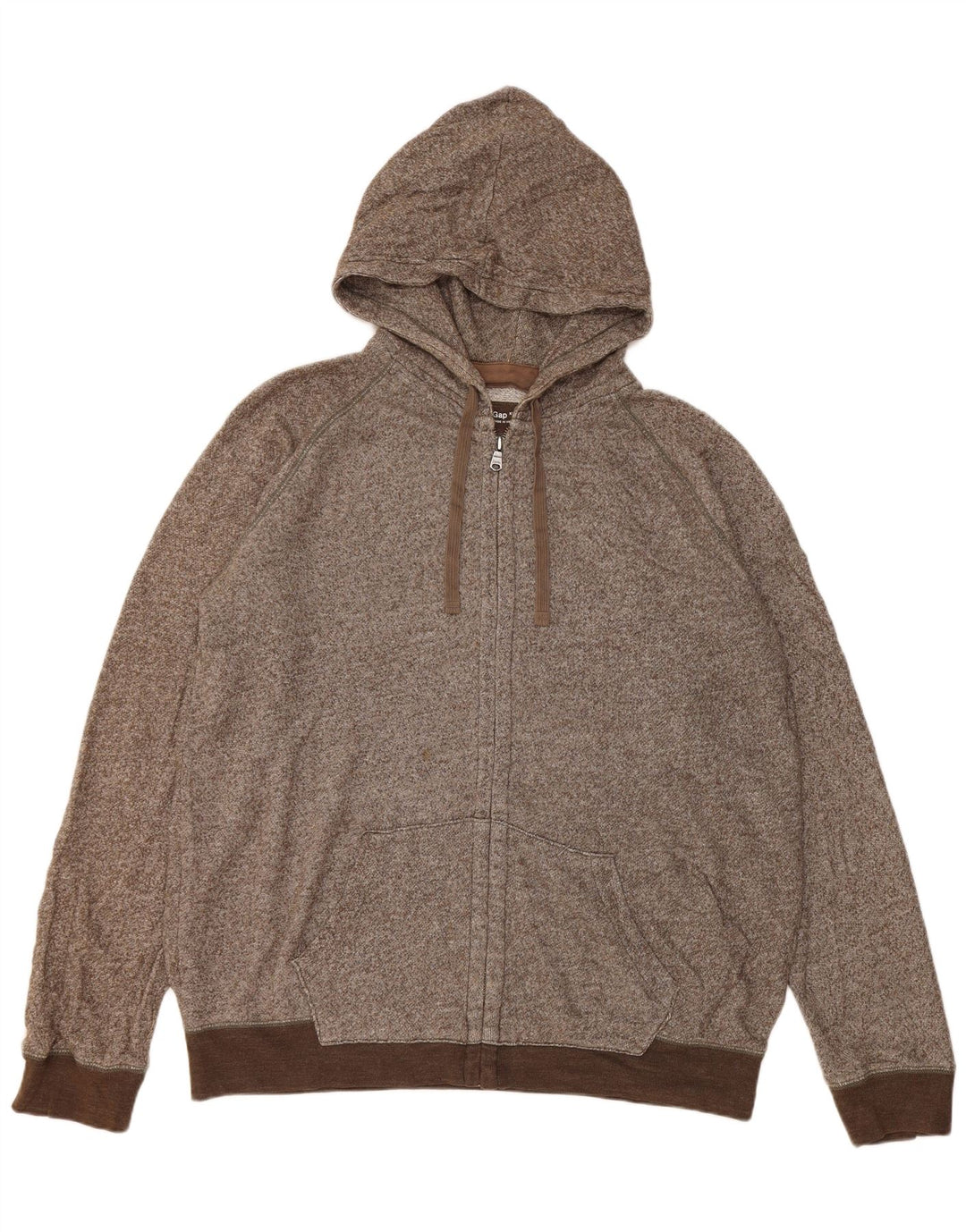 Gap Herren-Kapuzenpullover mit Reißverschluss, XL, braun meliert