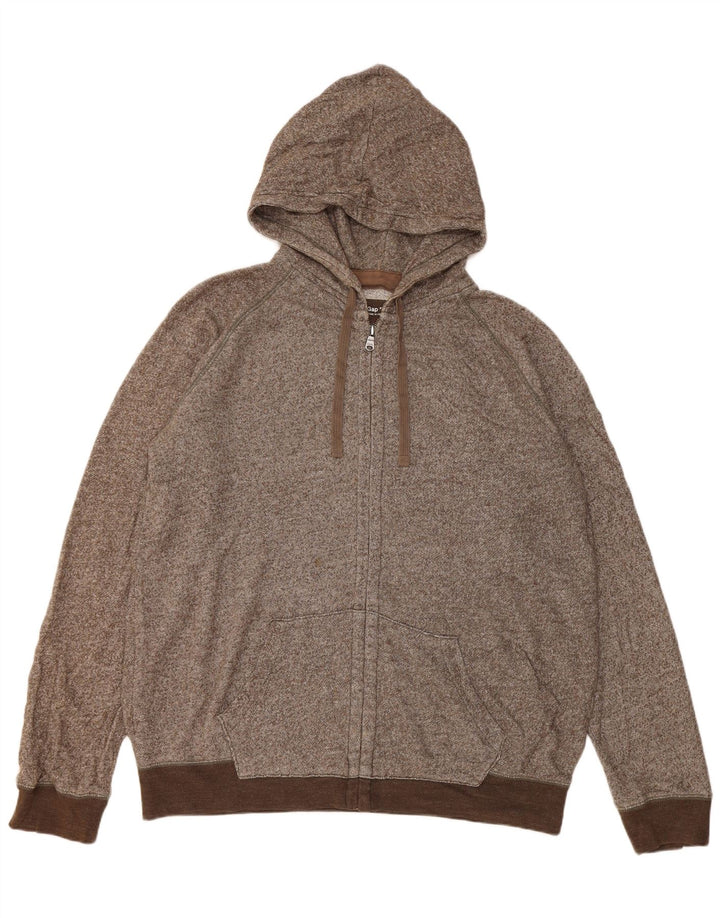 Gap Herren-Kapuzenpullover mit Reißverschluss, XL, braun meliert