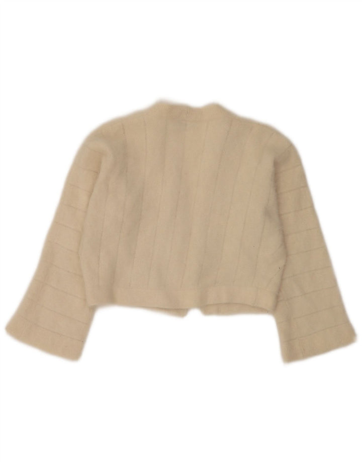 Luisa Spagnoli Damen Offener Bolero-Pullover UK 14 Mittelbeige