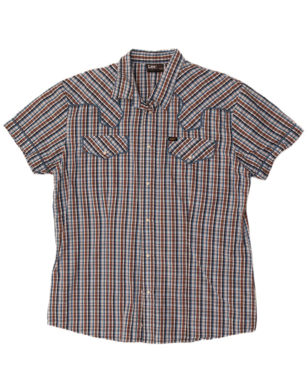 Lee Mens Short Sleeve Shirt XL Multicoloured Check Cotton