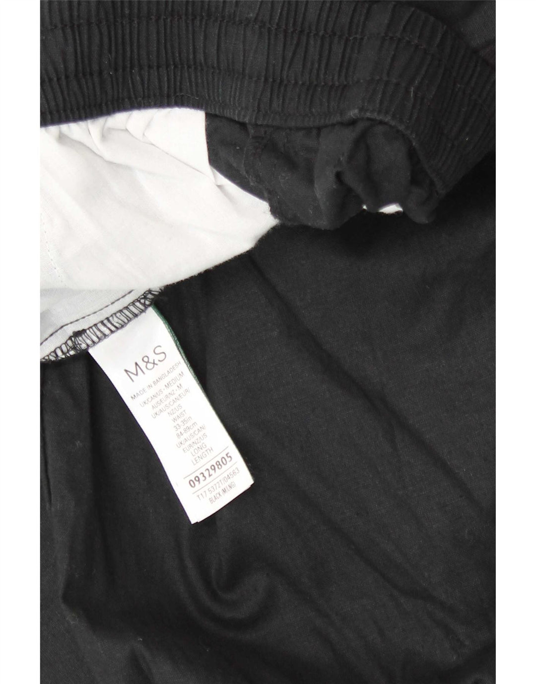Marks & Spencer Herren-Chinohose, gerade, mittelgroß, W33 L31, schwarzes Leinen