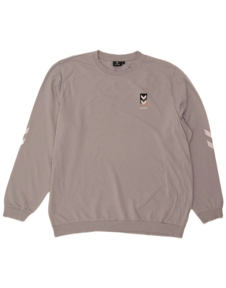 HUMMEL Herren Sweatshirt Pullover 2XL Grau Baumwolle