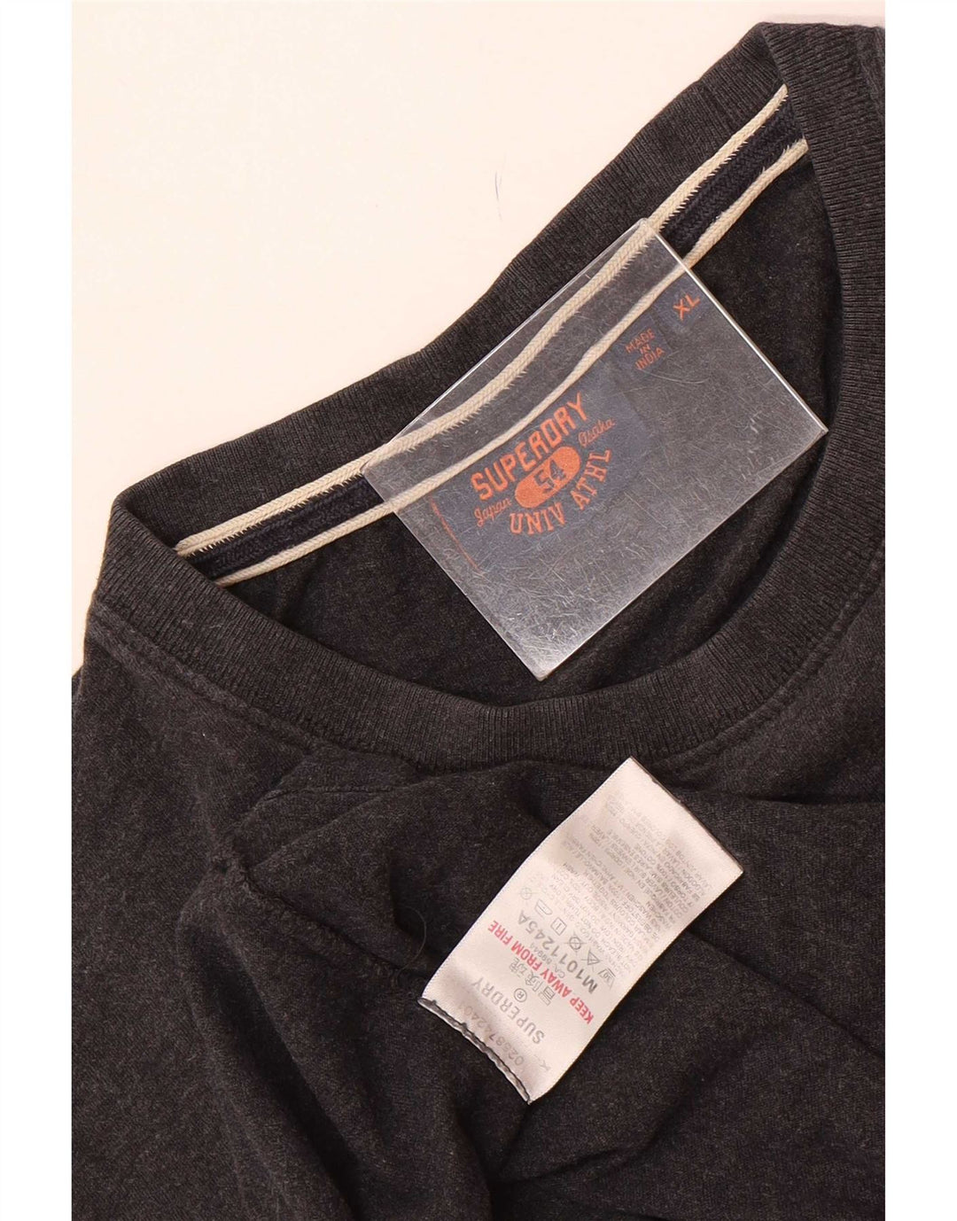 Superdry Herren Grafik-T-Shirt-Oberteil XL aus grauer Baumwolle