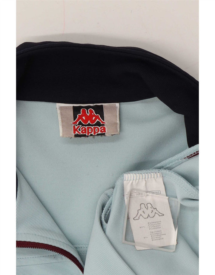Kappa Damen-Trainingsanzug-Oberteiljacke UK 12 Mittelblaues Colourblock-Polyester