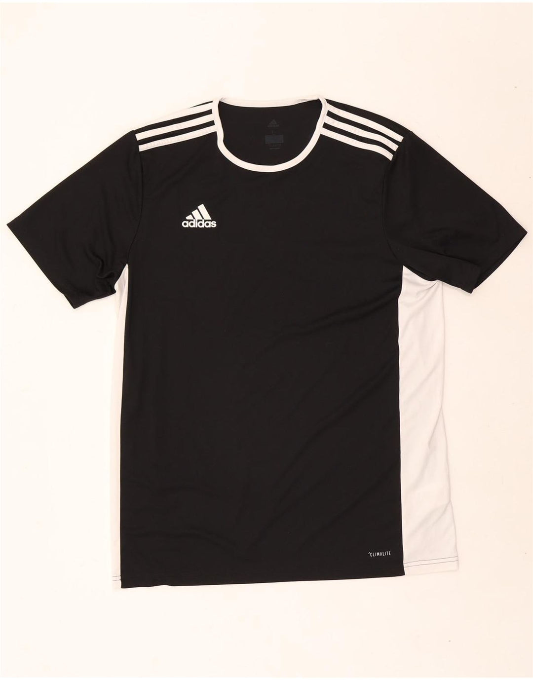 ADIDAS Mens Climalite T-Shirt Top Large Black Colourblock Polyester Vintage Adidas and Second-Hand Adidas from Messina Hembry 