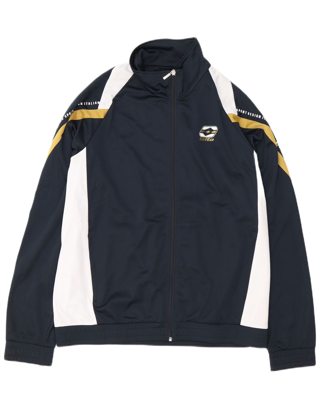 Lotto Herren-Trainingsanzugoberteil mit Grafik, 2XL, Marineblau, Farbblock-Polyester