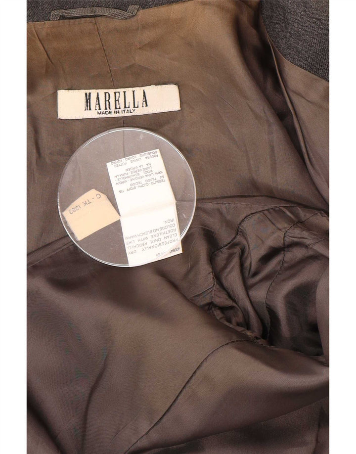 Marella Damen-Blazerjacke mit 4 Knöpfen, UK 12, mittelgraue Wolle