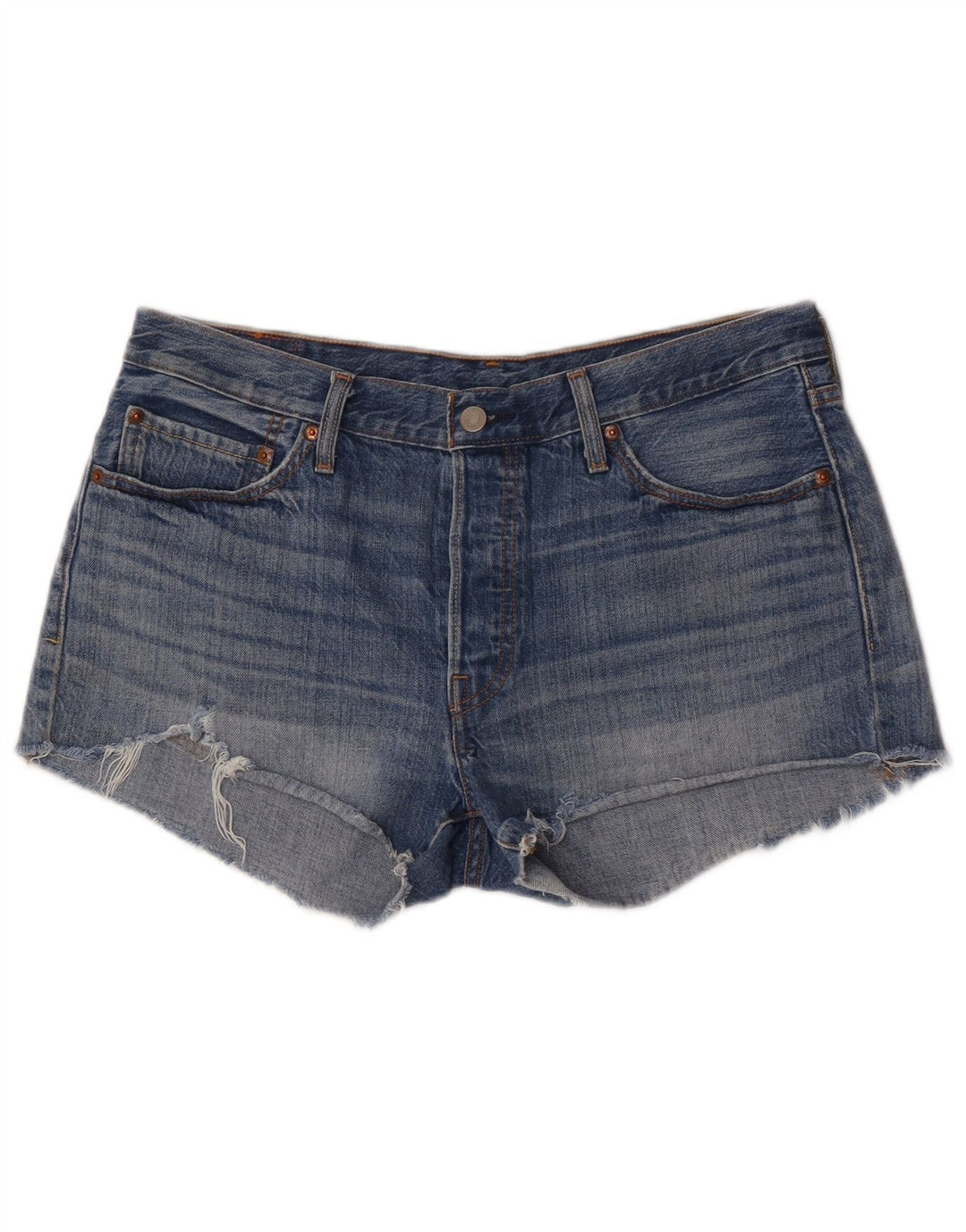 Levi's Damen 501 Denim Shorts W32 Large Blaue Baumwolle