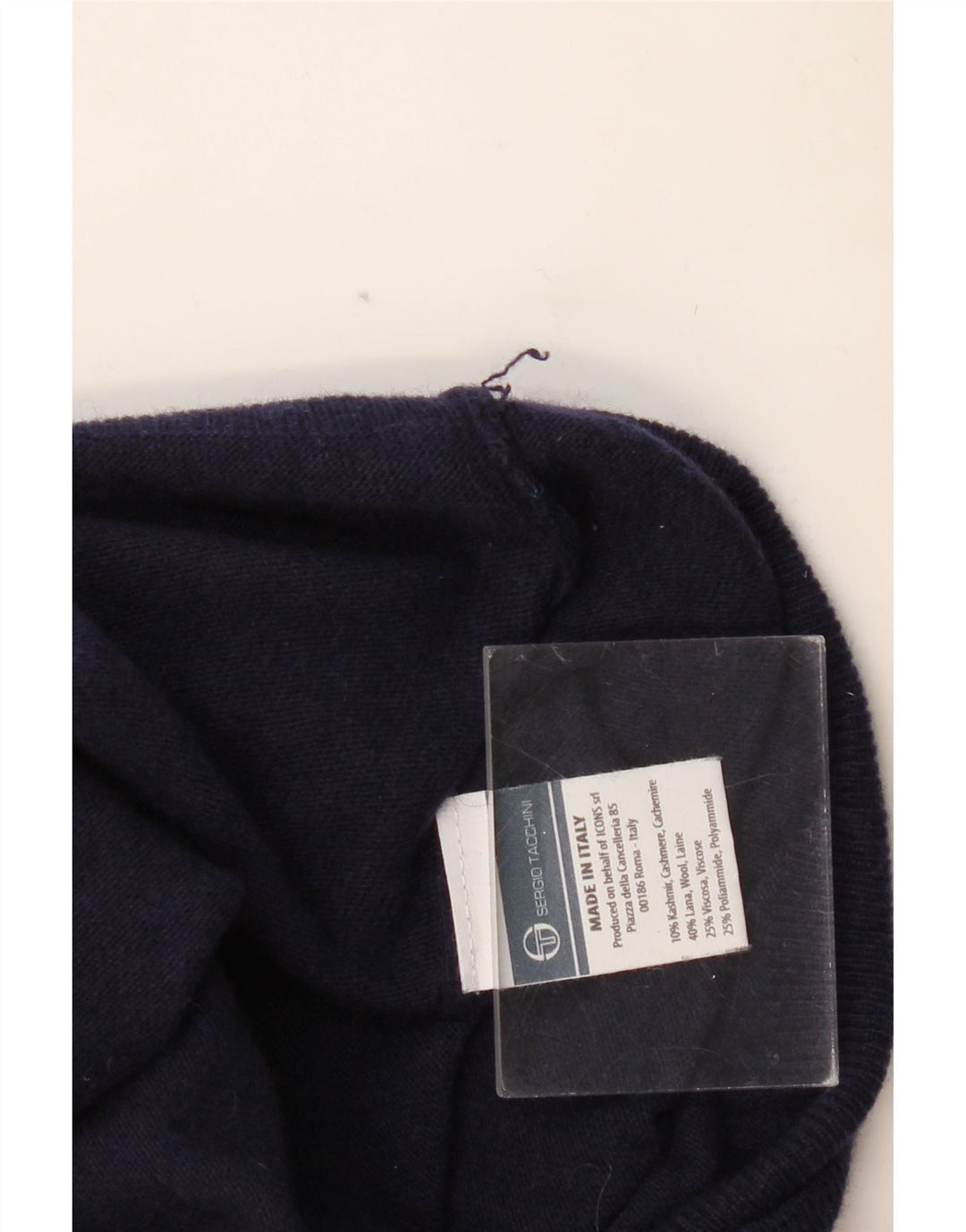 SERGIO TACCHINI Rollkragenpullover für Herren, groß, marineblaue Wolle