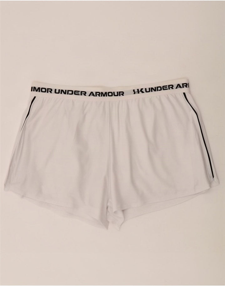 Under Armour Damen Graphic Sport Shorts UK 20 2XL Weiß Polyester