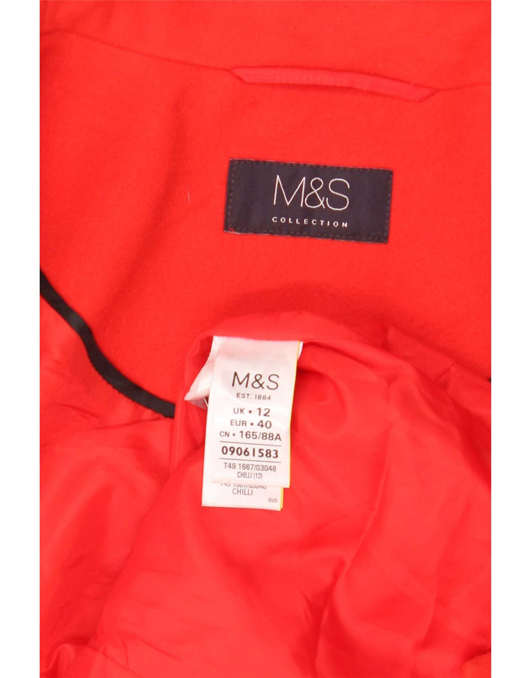 Marks & Spencer Damenmantel UK 12 Mittelrotes Polyester