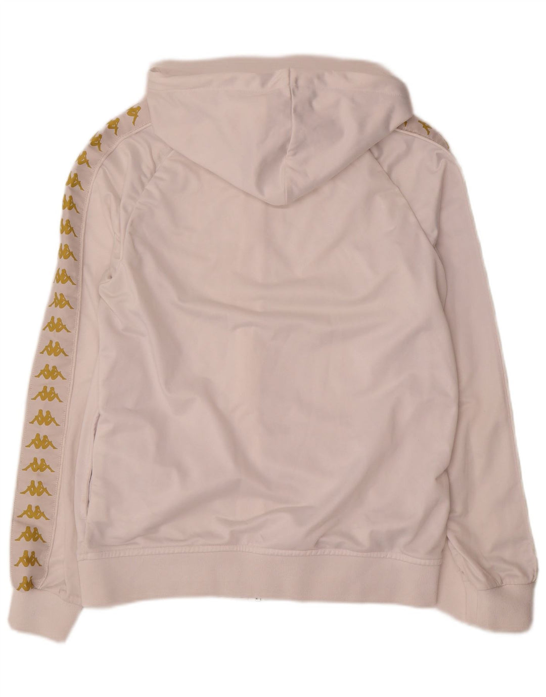 Kappa Herren-Kapuzenpullover mit grafischem Reißverschluss, groß, aus weißem Polyester