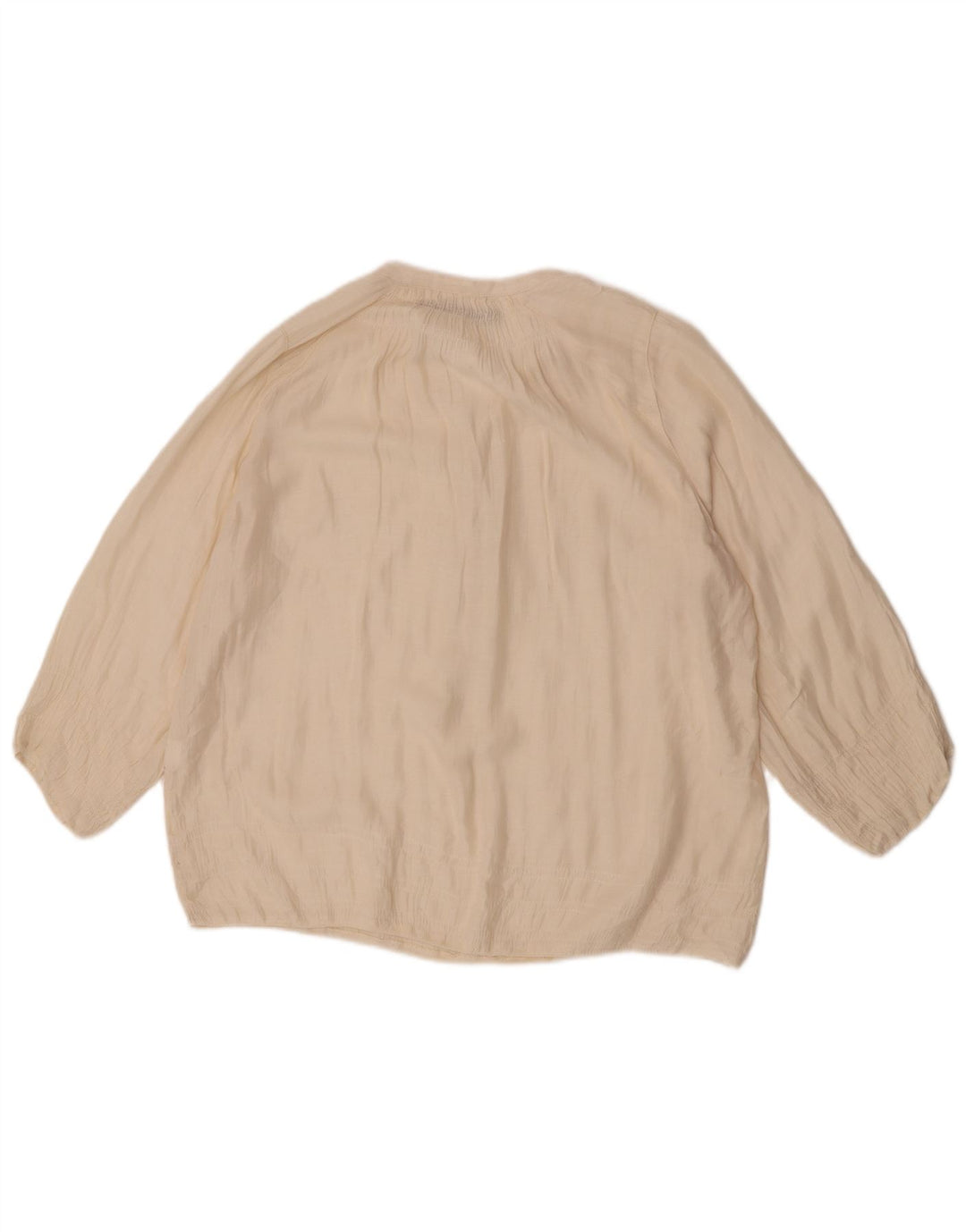 Zara Damen-Blusenoberteil mit 3/4-Ärmeln, UK-Gr. 14, Mittel, gebrochenes Weiß