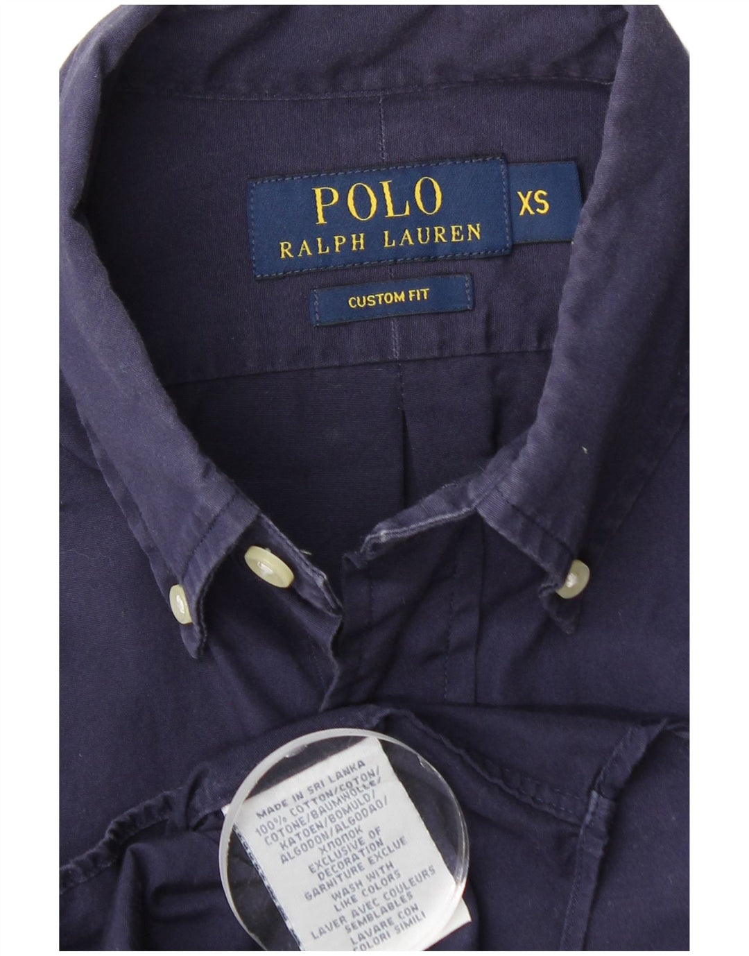POLO RALPH LAUREN Herren Custom Fit Hemd XS Marineblau Baumwolle