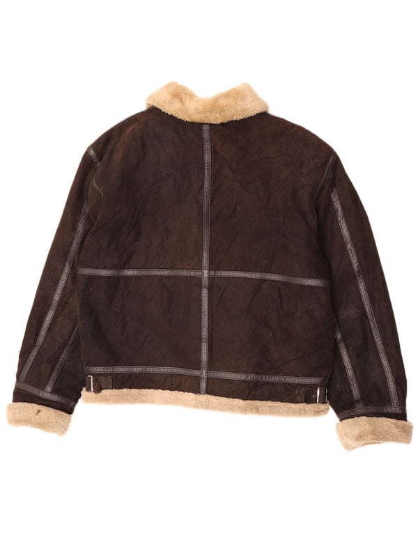 Conbipel Herren Sherpa Lederjacke UK 40 Large Braun