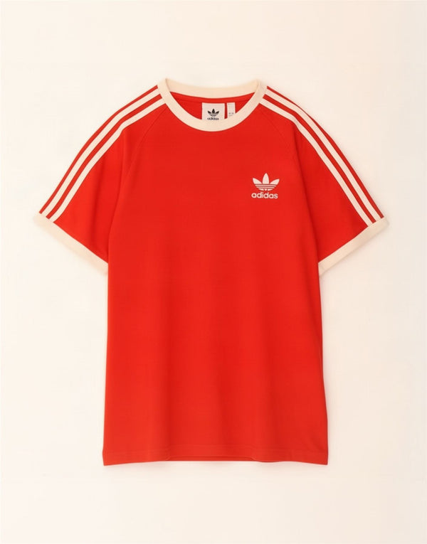 Adidas Herren T-Shirt Top Small Rot Colourblock Baumwolle