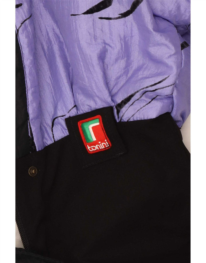 Vintage Damen Übergroßer Skioverall IT 42 Mittellila Farbblock