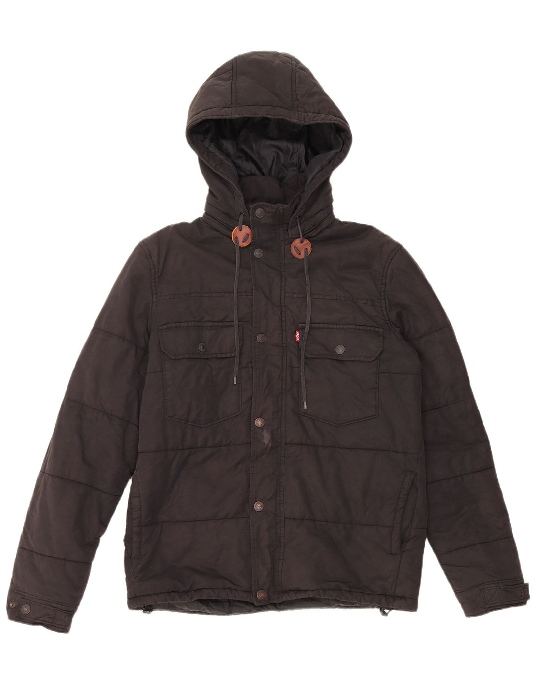 Levi's Herren-Jacke mit Kapuze, gepolstert, Größe 38, mittelschwarz, Baumwolle
