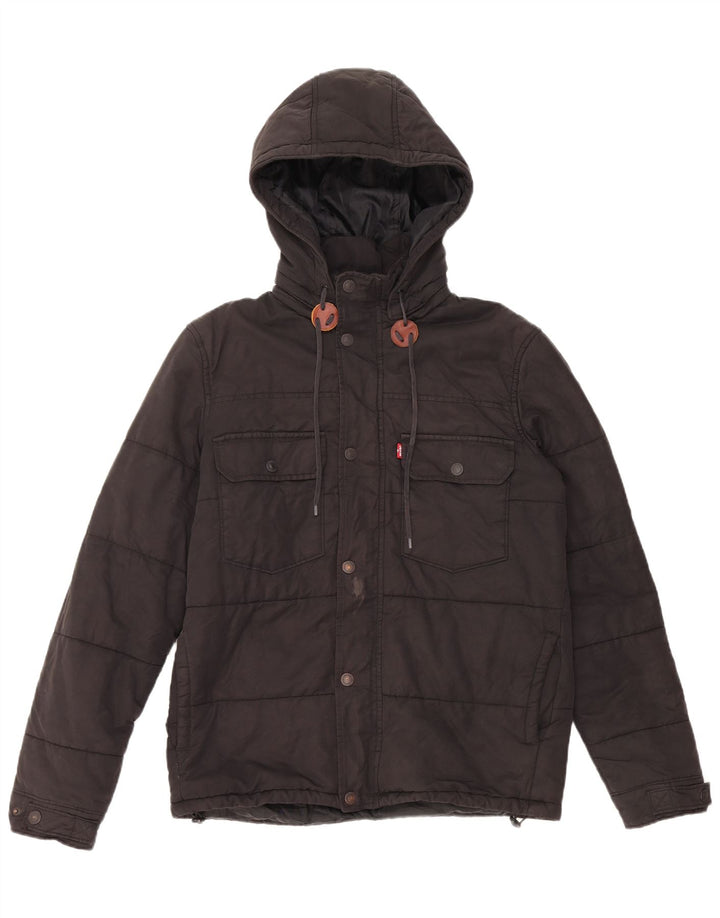 Levi's Herren-Jacke mit Kapuze, gepolstert, Größe 38, mittelschwarz, Baumwolle