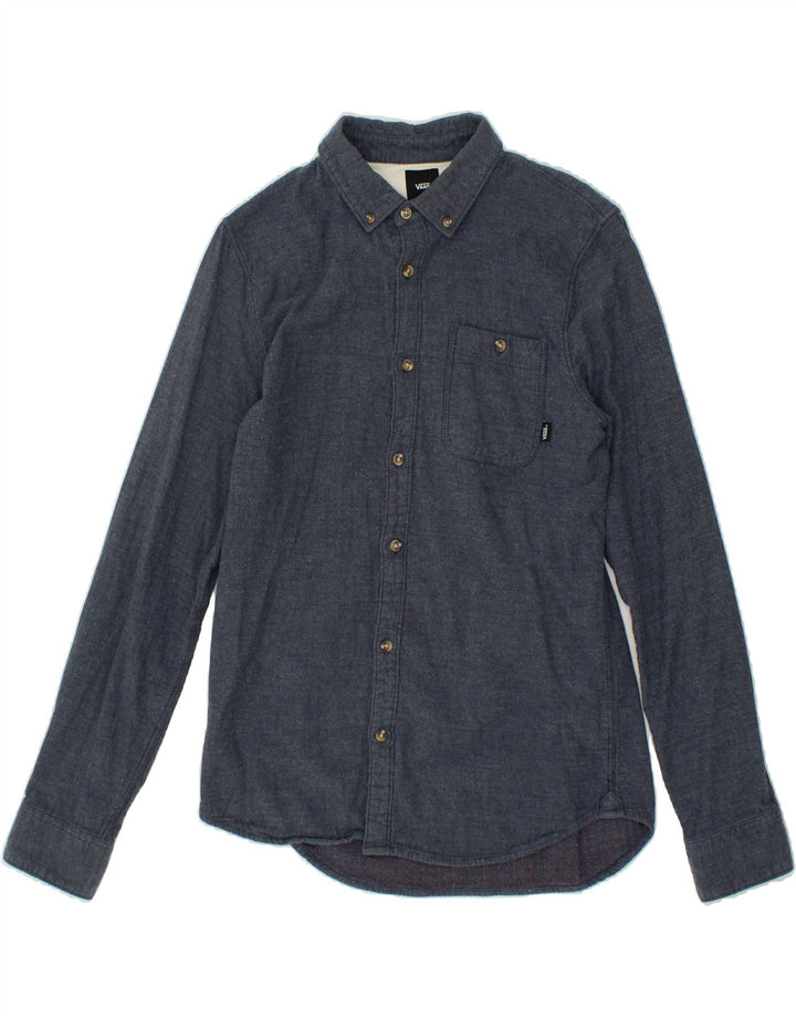 VANS Mens Tailored Fit Flannel Shirt Small Navy Blue Cotton Vintage Vans and Second-Hand Vans from Messina Hembry 