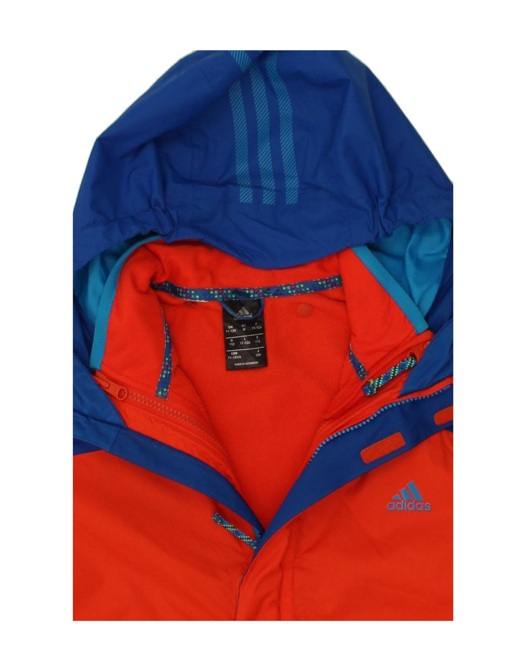 ADIDAS Boys Hooded Windbreaker Jacket 11-12 Years Red Colourblock Vintage Adidas and Second-Hand Adidas from Messina Hembry 
