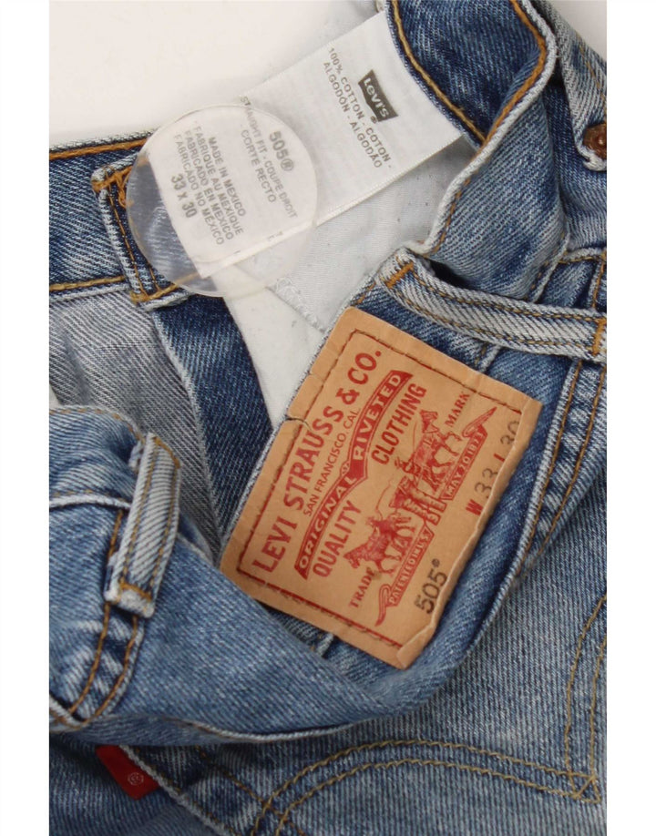 Levi's Herren 505 Straight Jeans W33 L30 Blaue Baumwolle