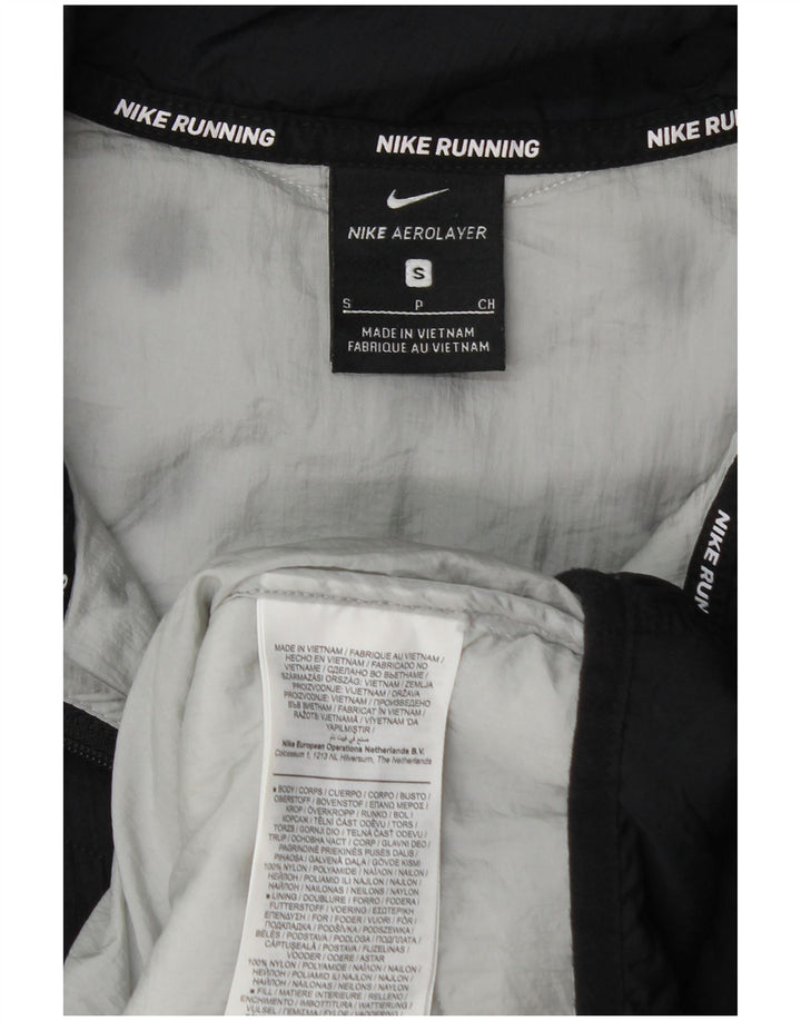 Nike Damen-Laufjacke mit Kapuze, gepolstert, UK 10, Größe S, schwarzes Nylon