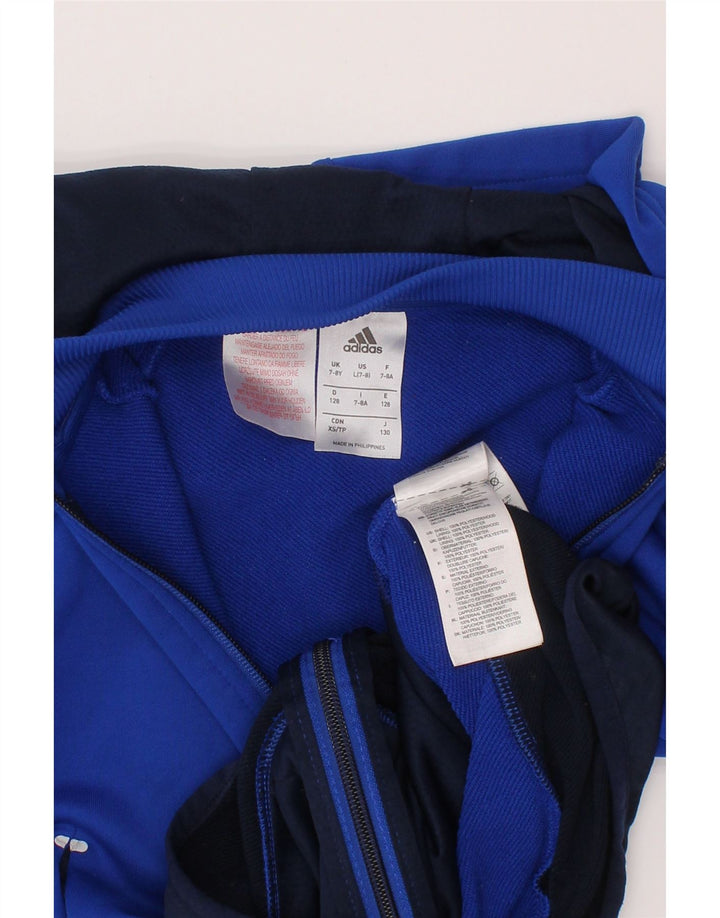 Adidas Jungen Climalite Zip Hoodie Pullover 7–8 Jahre blauer Farbblock