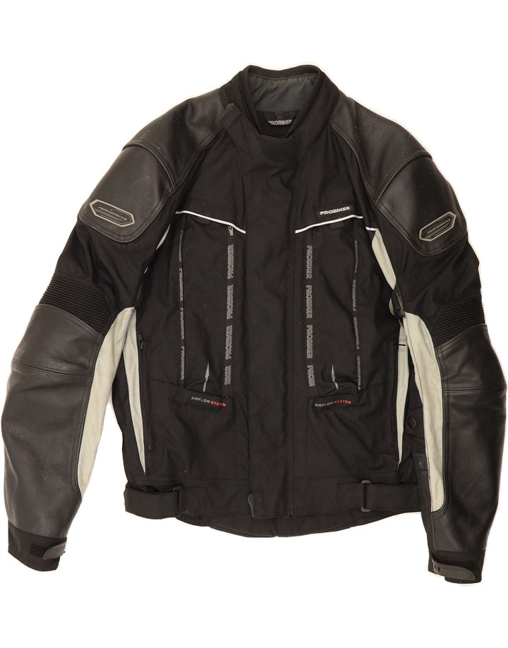 PROBIKER Mens Graphic Racer Jacket IT 50 Large Black Colourblock Polyamide Vintage Probiker and Second-Hand Probiker from Messina Hembry 