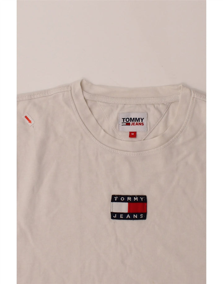 TOMMY HILFIGER Mens T-Shirt Top Medium Off White Cotton Vintage Tommy Hilfiger and Second-Hand Tommy Hilfiger from Messina Hembry 