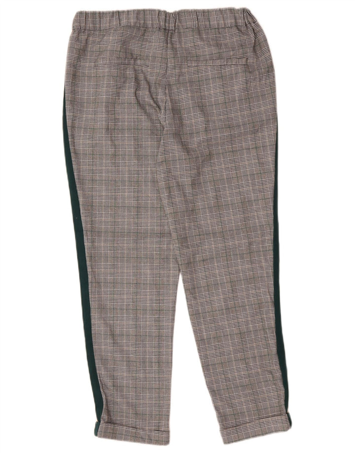 Gerade geschnittene Damenhose von Zara, mittelgroß, W28, L25, grau kariertes Polyester