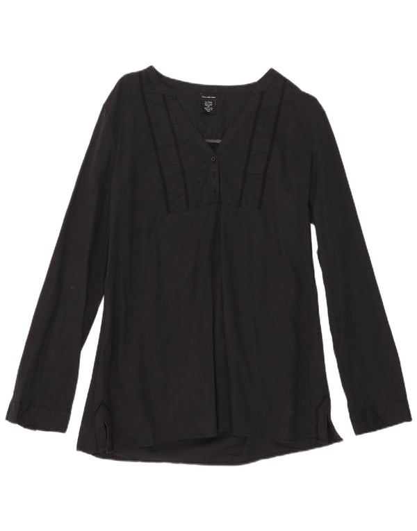 Calvin Klein Jeans Damen Langarm-Blusenoberteil UK 18 XL Schwarz Baumwolle