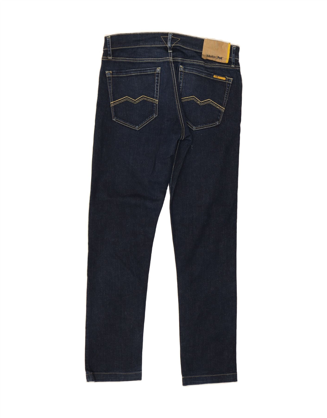 MELTIN' POT Mens Slim Jeans W33 L31 Navy Blue Cotton Vintage Meltin' Pot and Second-Hand Meltin' Pot from Messina Hembry 