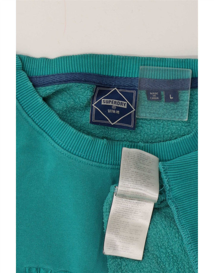 Superdry Herren-Sweatshirt mit grafischem Muster, groß, aus blauer Baumwolle