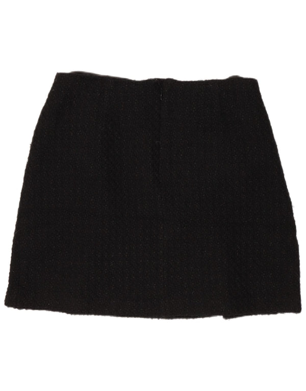 Marks & Spencer Damen Minirock UK 14 Medium W32 Schwarz Acryl