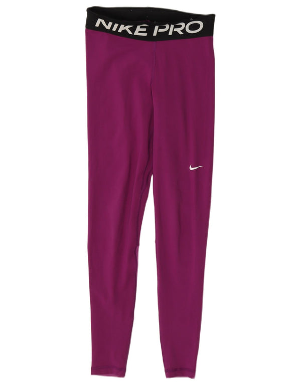 Nike Womens Graphic Leggings UK 8 Small Lila Farbblock