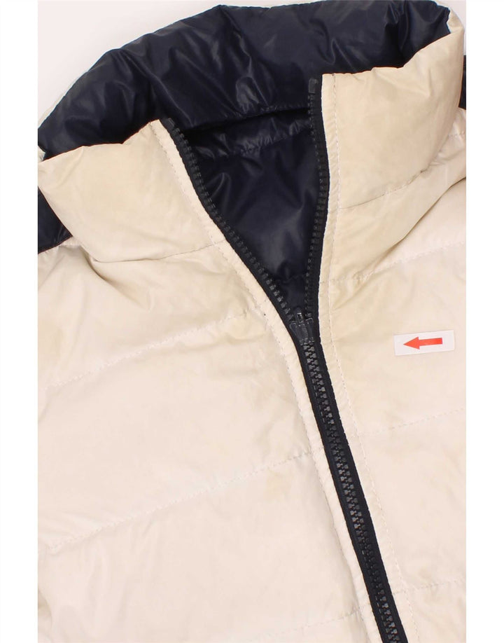 Fay Wendbare wattierte Jacke mit Kapuze für Jungen, 7–8 Jahre, Marineblau gestreift