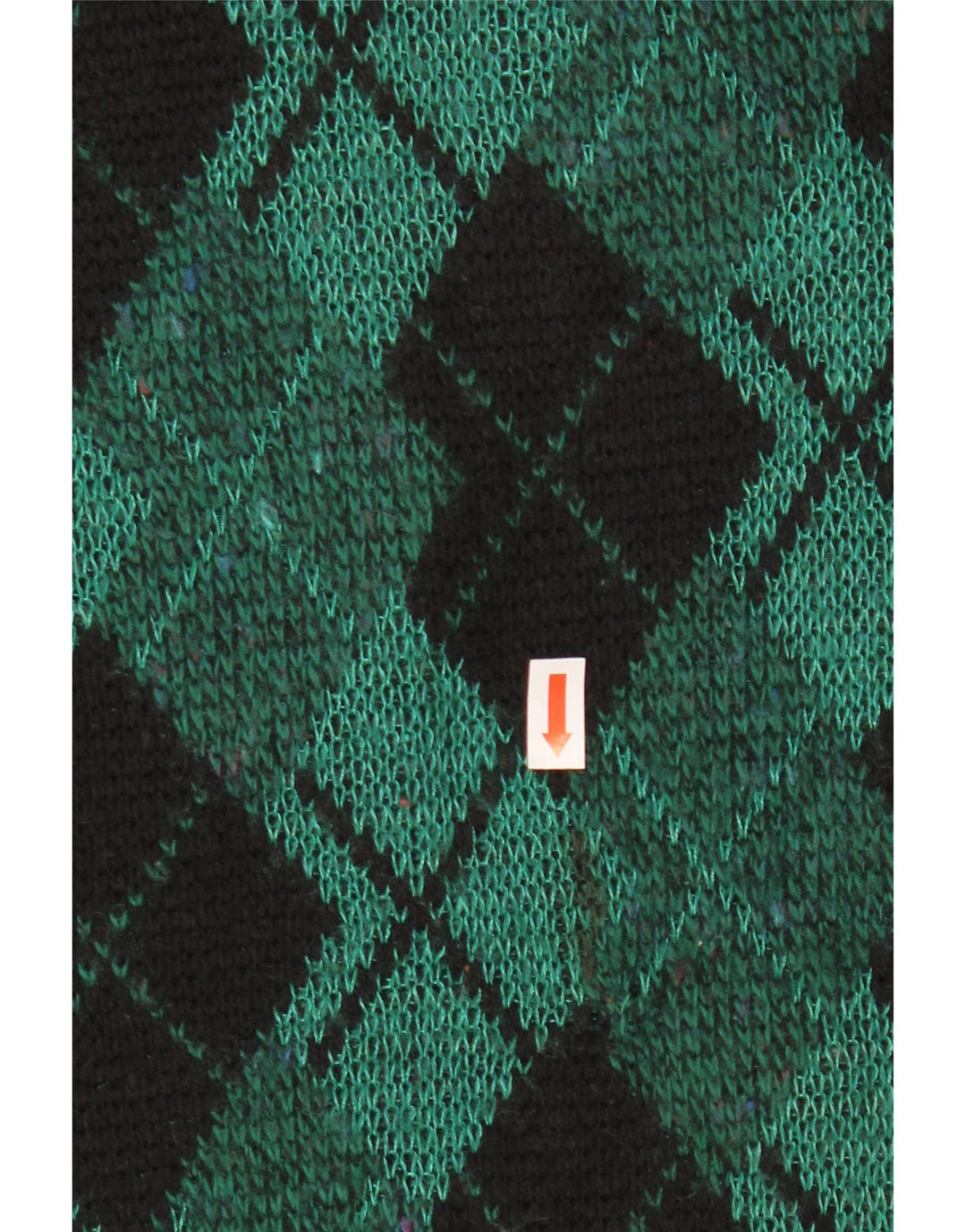Vintage Herren Pullover mit Rundhalsausschnitt IT 48 Mittelgrün Argyle/Diamant