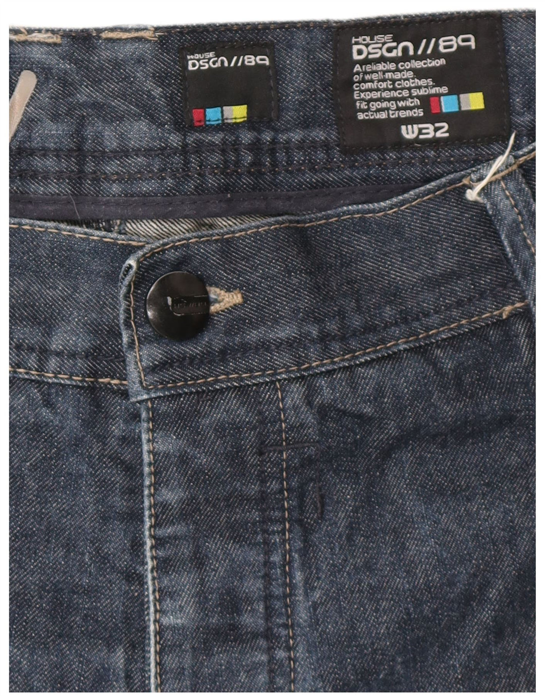 Vintage Herren Cargo Denim Shorts W32 Medium Marineblau