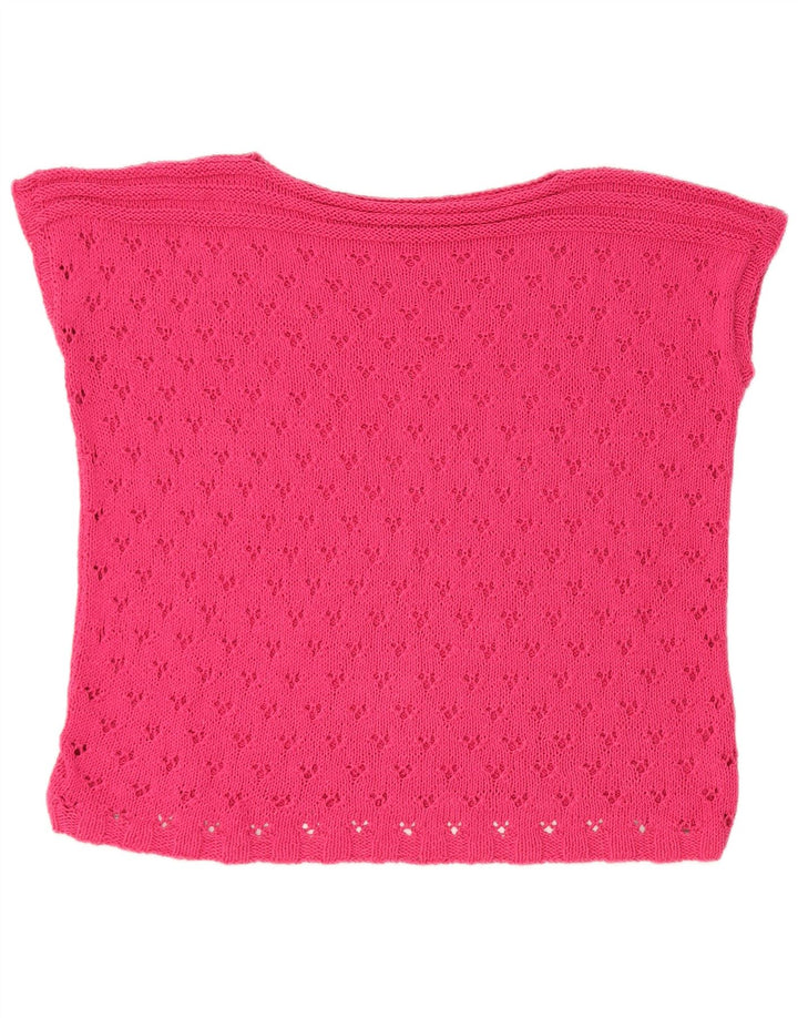 Vintage Damen Weste Tank Top UK 14 Large Pink