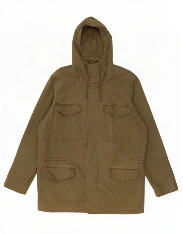 Levi's Herren-Utility-Jacke mit Kapuze, UK 42, XL, Khaki, Baumwolle