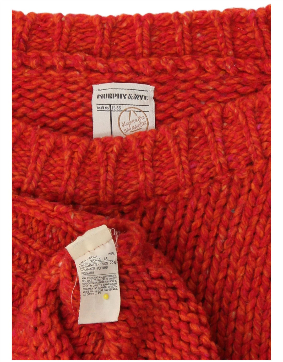 Murphy & Nye Damen-Pullover mit U-Boot-Ausschnitt, Gr. 10, Größe S, orangefarbene Wolle