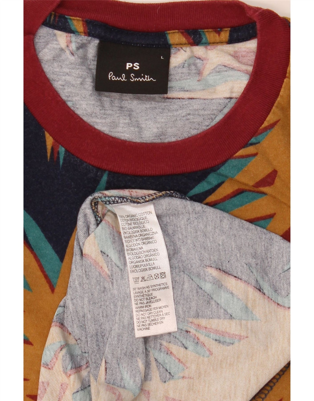 Paul Smith Herren-T-Shirt mit abstraktem Muster und Grafik, groß, mehrfarbig