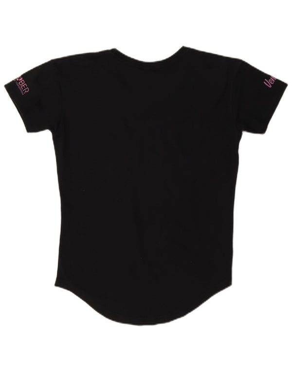 Hard Rock Cafe Damen Pinktober Grafik T-Shirt Top UK 6 XS Marineblau