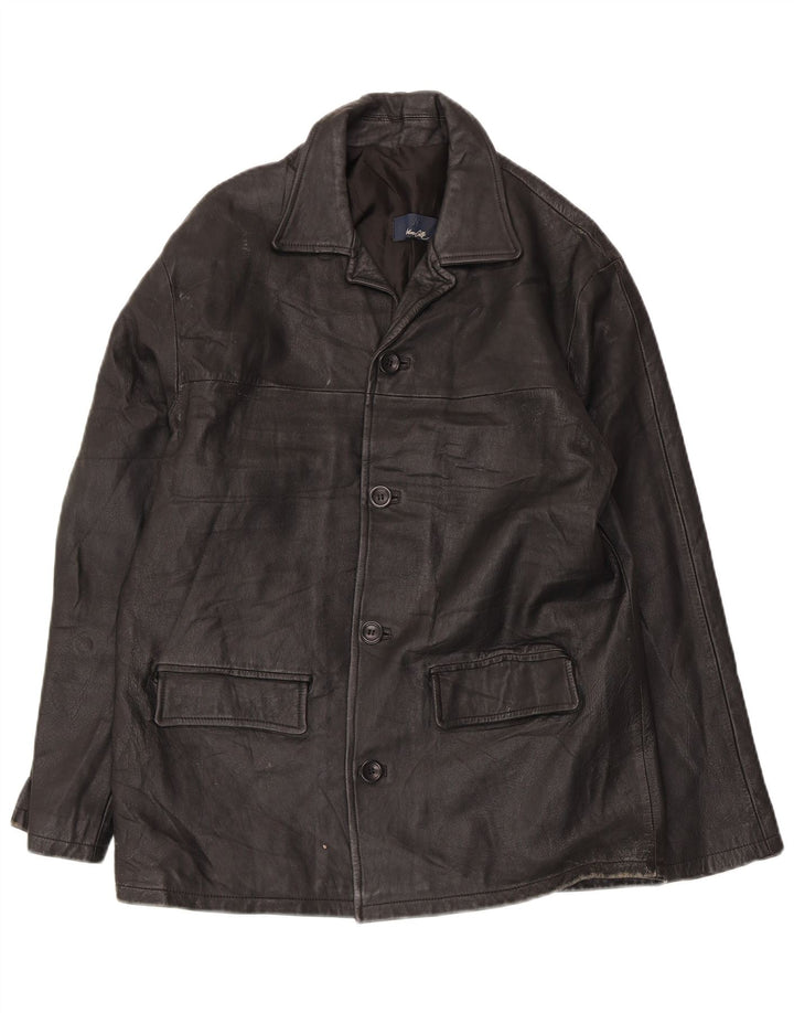 Arturo Calle Herren Lederjacke UK 40 Großes schwarzes Leder