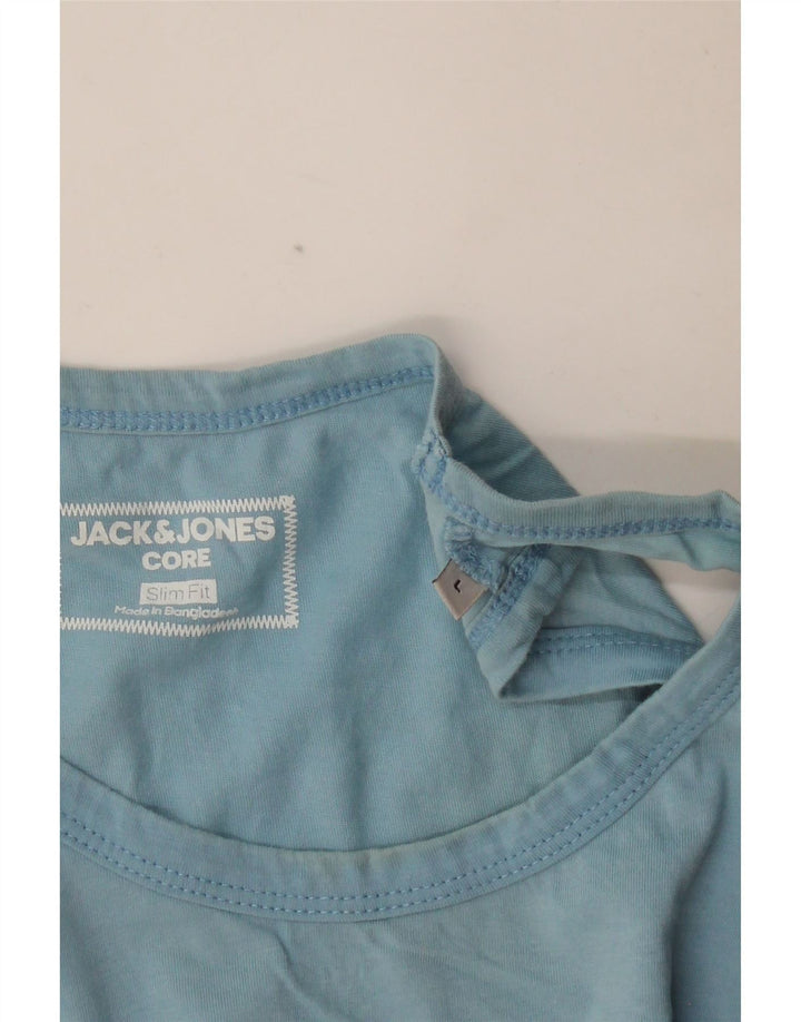 JACK & JONES Herren Core Slim Fit Grafik-Weste-Top, Größe L, Blau