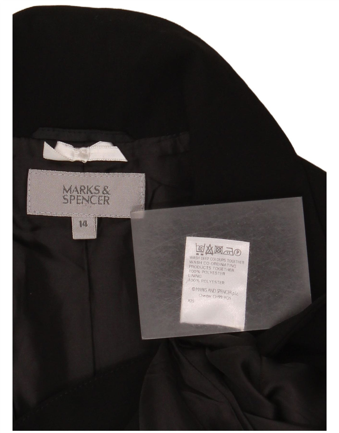 Marks & Spencer Damen-Blazerjacke mit 2 Knöpfen, UK 14, mittelschwarz, Polyester