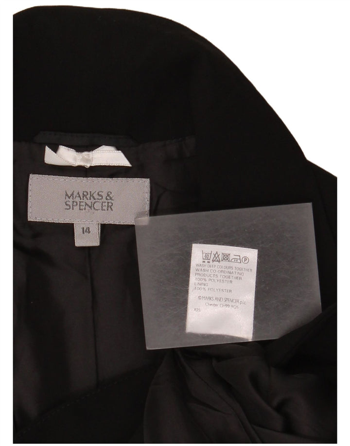 Marks & Spencer Damen-Blazerjacke mit 2 Knöpfen, UK 14, mittelschwarz, Polyester